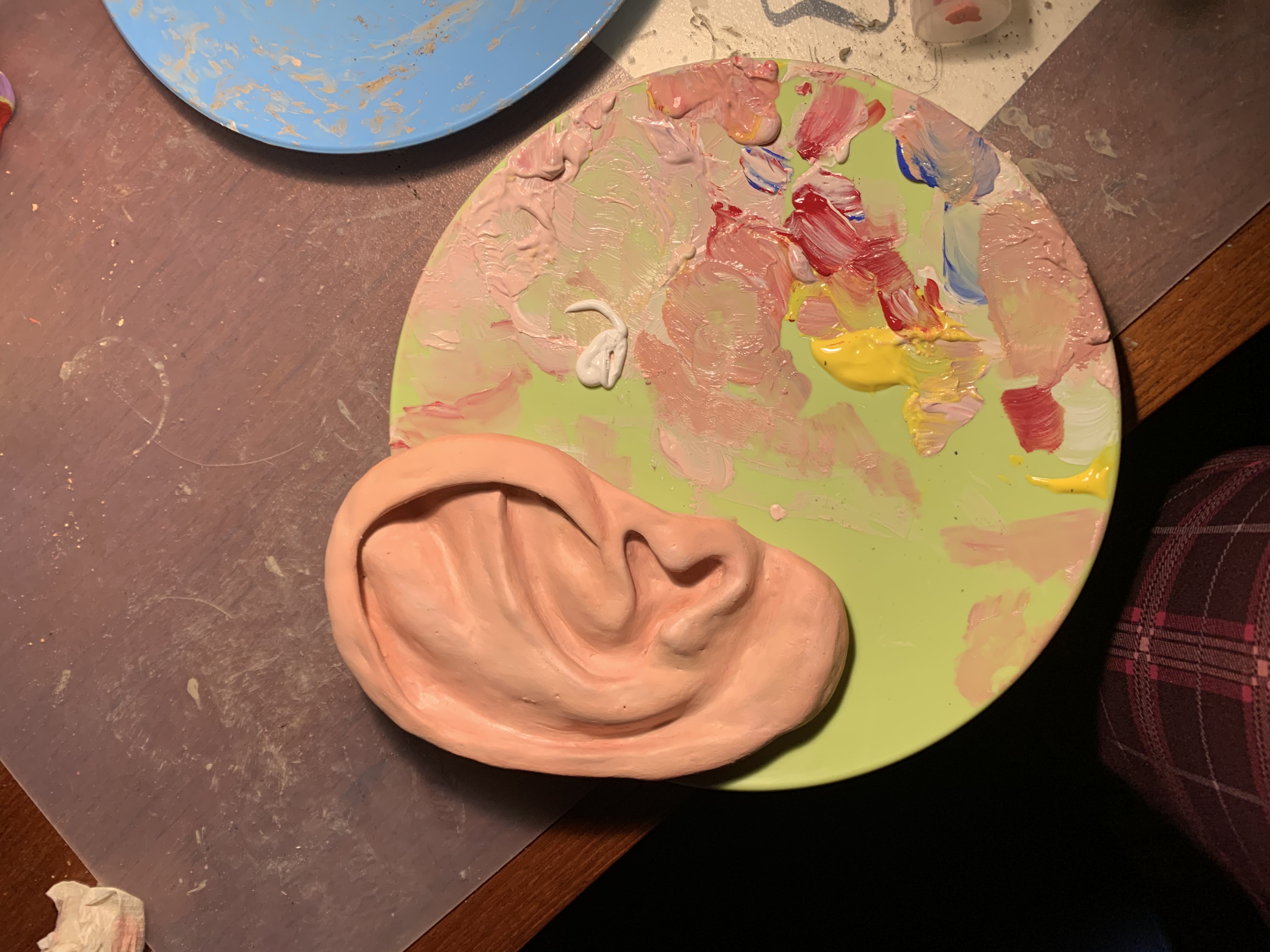 making a clay earring holder